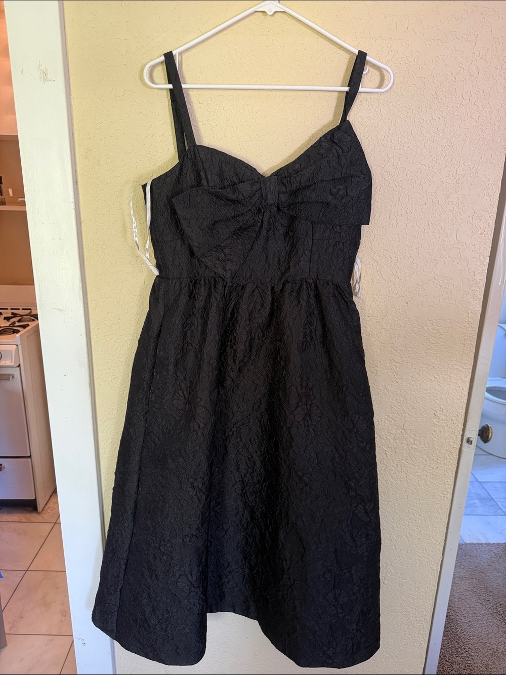 Lilly Pulitzer Black Textured Sweetheart Midi Dress